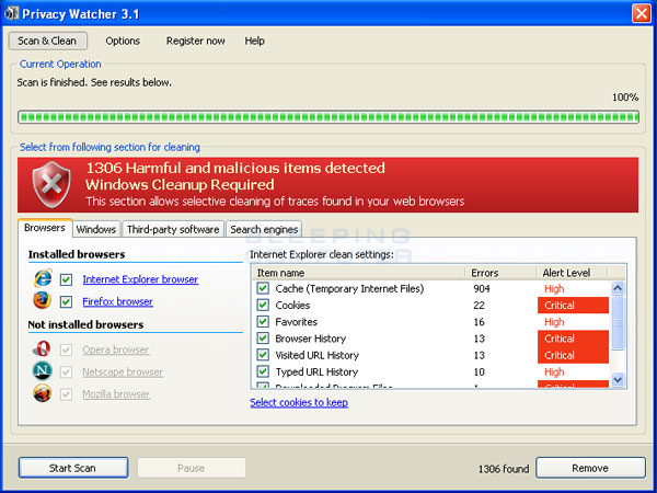 Privacy Watcher Screenshot Privacy Watcher Screenshot
