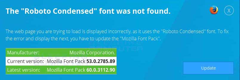Beware Of The Fake Roboto Condensed Font Was Not Found Pop Up