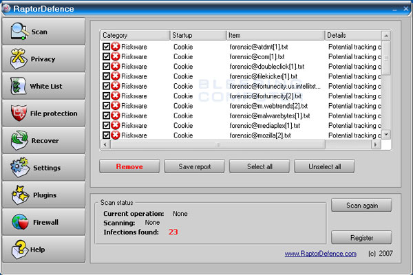 RaptorDefence Screenshot RaptorDefence Screenshot