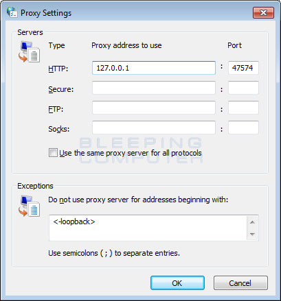 Proxy Configured