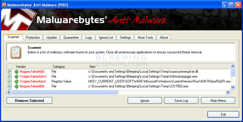 Save selected. MBAM антивирус. Сканер от Malware. Malwarebytes Quarantine. Троян в System Memory.