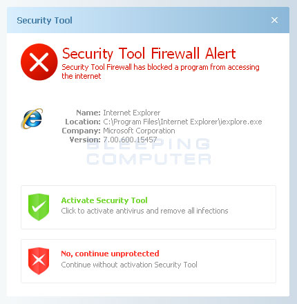 Fake firewall alert Fake firewall alert