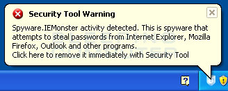 Fake security alert Fake security alert