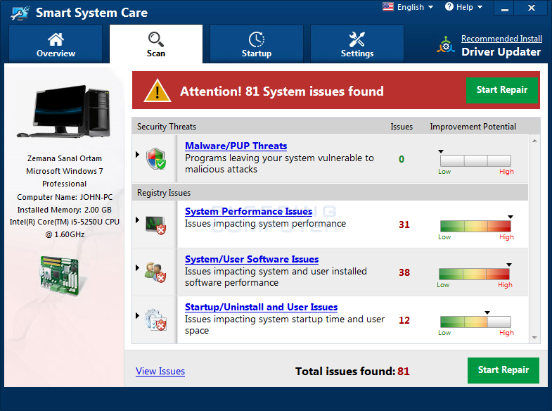Scanning Screen