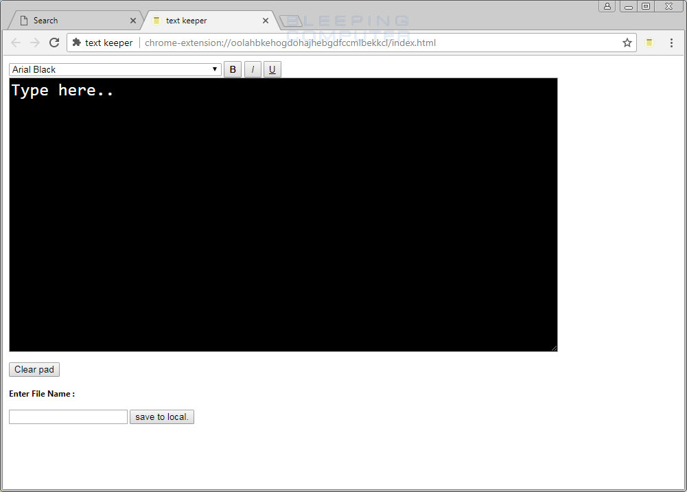 Remove the Text Keeper Chrome Extension