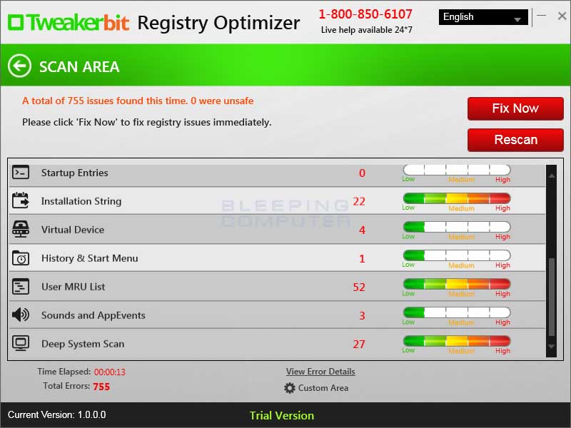 Remove the Tweakerbit Registry Optimizer PUP