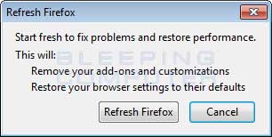 Confirm Firefox refresh
