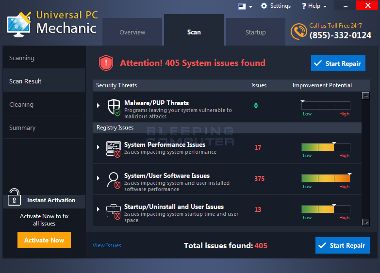 Remove the Universal PC Mechanic System Optimizer PUP