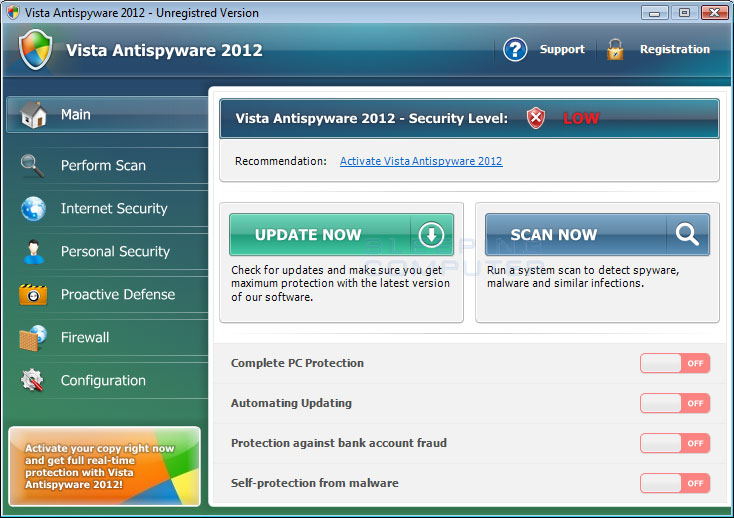 comment se débarrasser de l'antivirus vista 2012