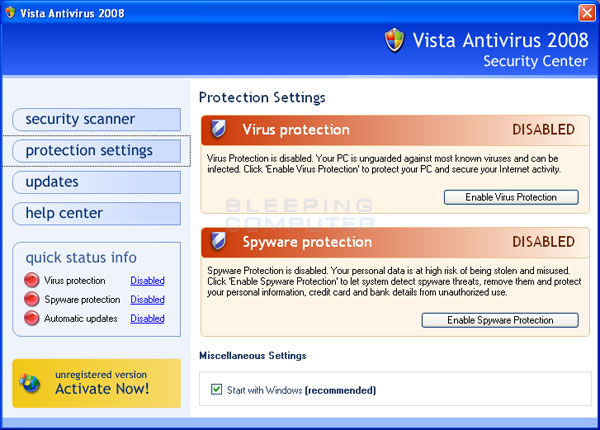 Antivirus-Spyware-Software-Geschichten Vista