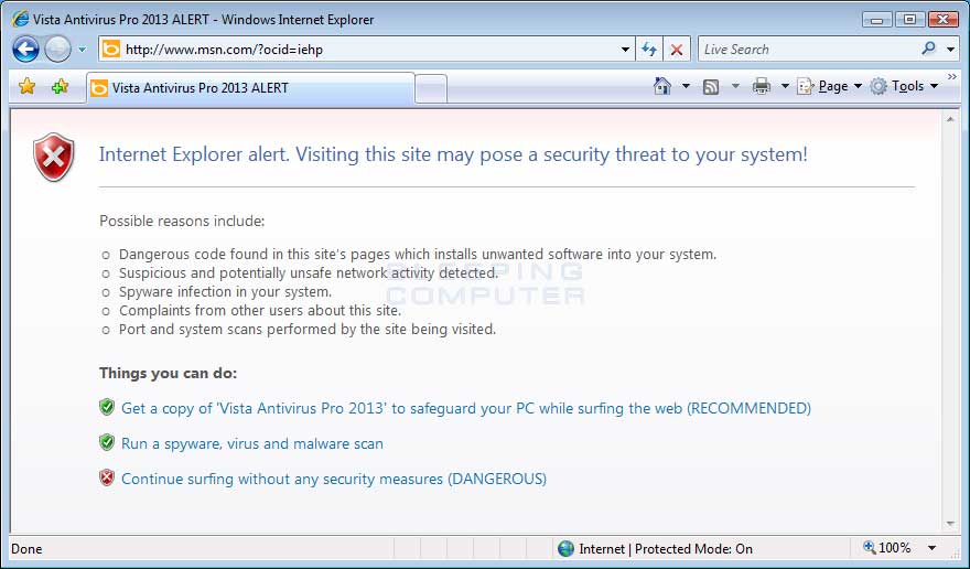 Malware Forums Vista