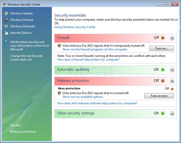 vista antivirus pro 2013 nieopublikowana wersja