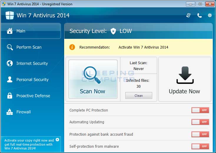 Win 7 Antivirus 2014 and Win 7 Protection 2014 Removal Guide