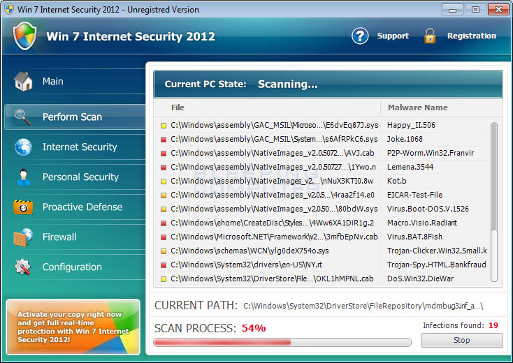 Scanning screen Scanning screen