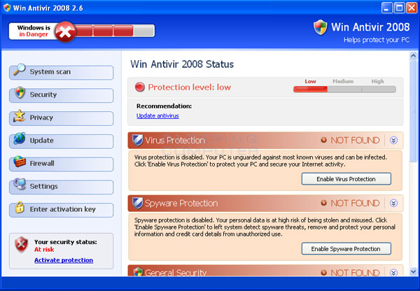 Win Antivir 2008 screen shot