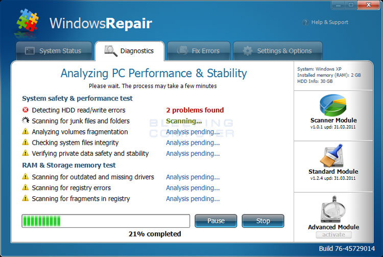 System Repair Pending Vista