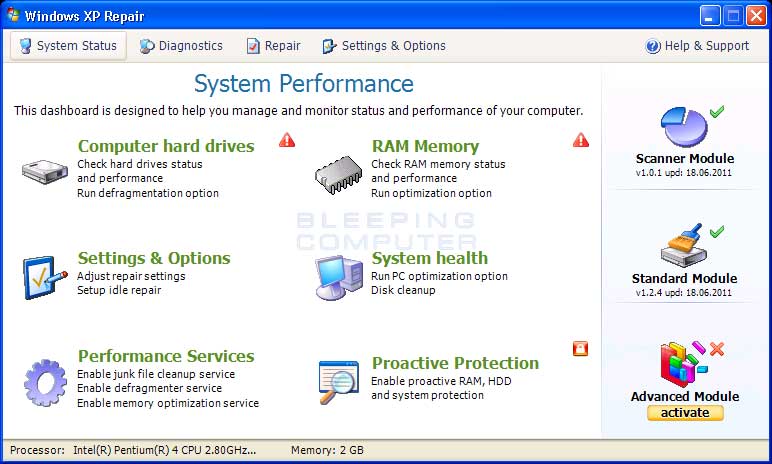 Narzędzia do naprawy systemu Windows XP