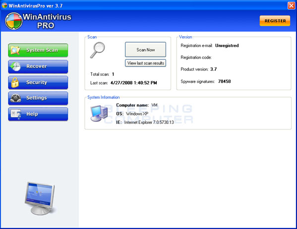 WinAntivirusPro Screenshot WinAntivirusPro Screenshot