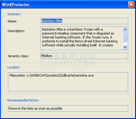WinXProtector False Positive WinXProtector False Positives