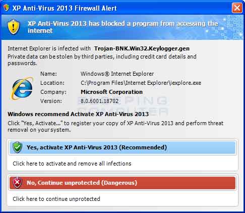 xp anti malware alerts