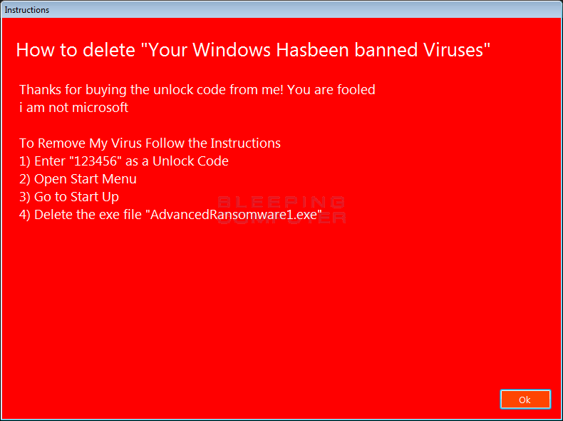 Your Windows Hasbeen Banned Screenlocker Removal Guide