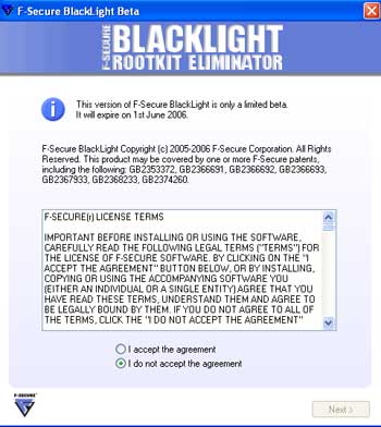 f-secure blacklight rootkit eliminator