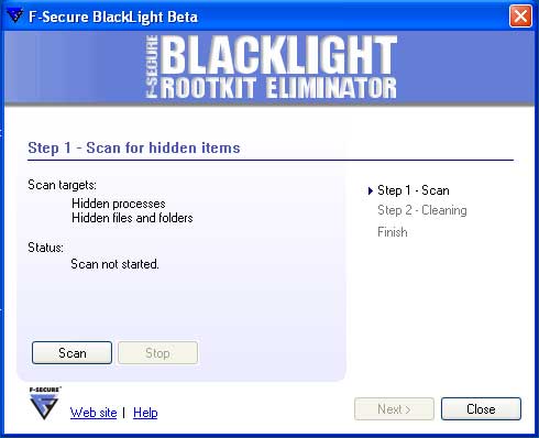 F-Secure Blacklight Begin Scan