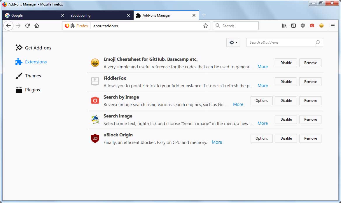 Add, Remove, or Disable Extensions or Addons in Chrome, Firefox, Opera