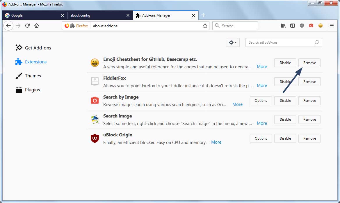 How to Remove a Firefox Addon or Extension
