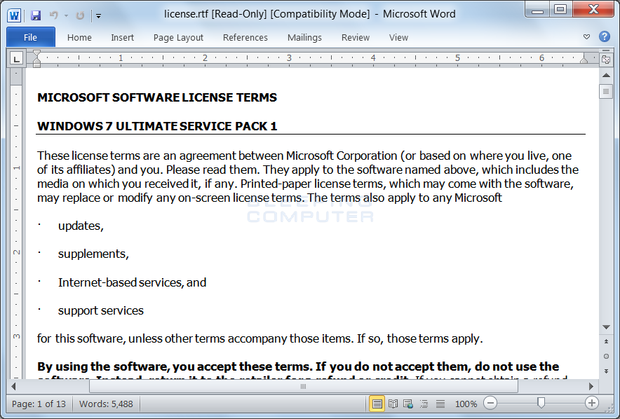 How To Find The License Agreement For The Installed Version Of Windows