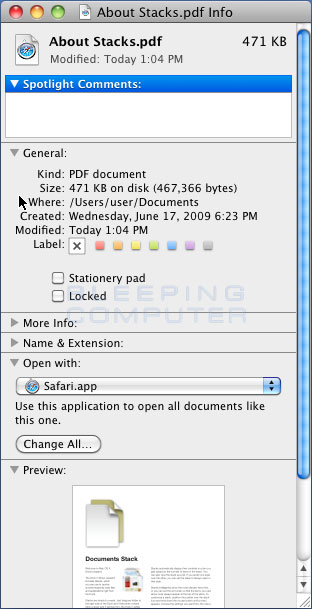 default app mac opening files reset