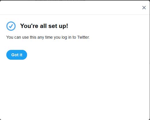 Authenticator Setup in Twitter