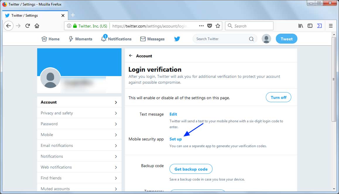 Review login verification screen