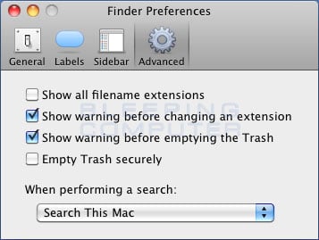 Show File Name Extensions in Mac OS X