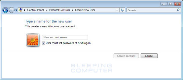 Create a new account