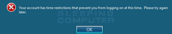 User is restricted from logging on to the computer