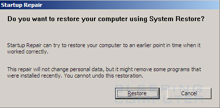Restore using System Restore