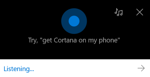 Speaking to Cortana