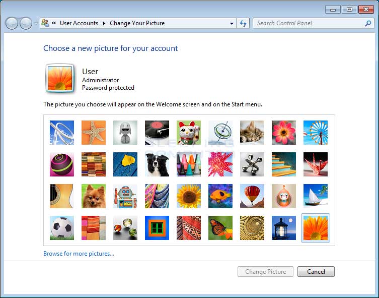 win7 how to change icon picture