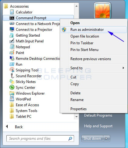to start Elevated Prompt in Windows 7 and Vista