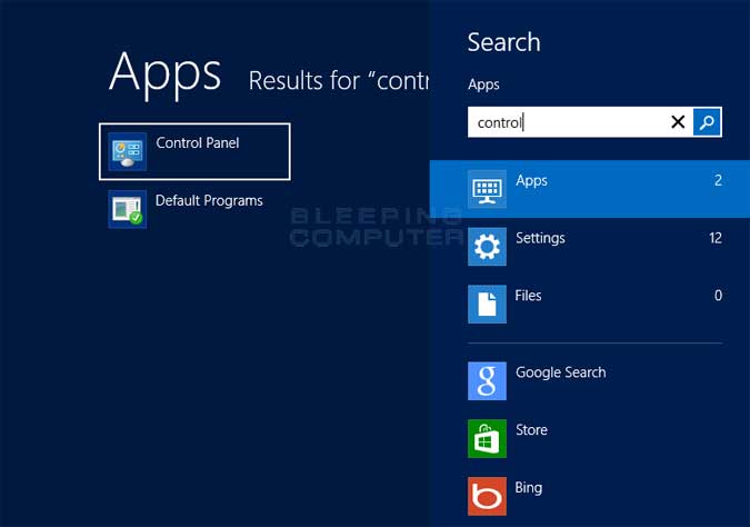 How to See Control Panel in Windows 8