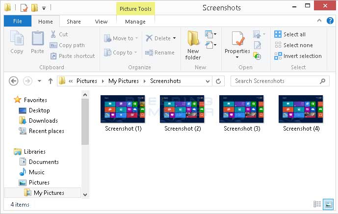 How To Create A Screenshot And Automatically Save It As A File In Windows 8