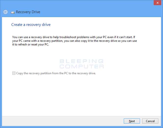 using a recovery disk microsoft 8