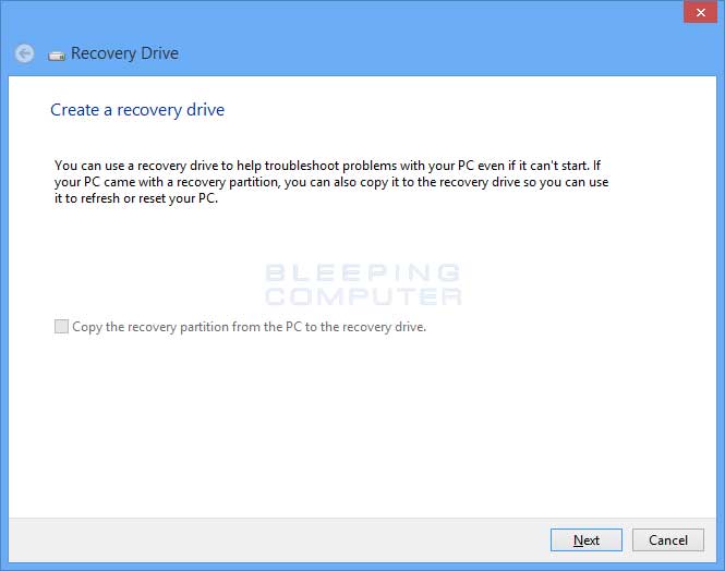 create a windows 8.1 recovery usb