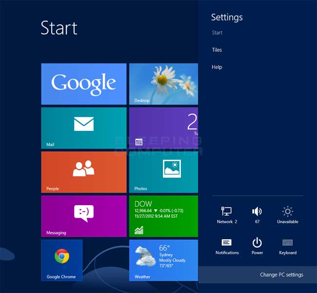 Introduction to the PC Settings screen in Windows 8