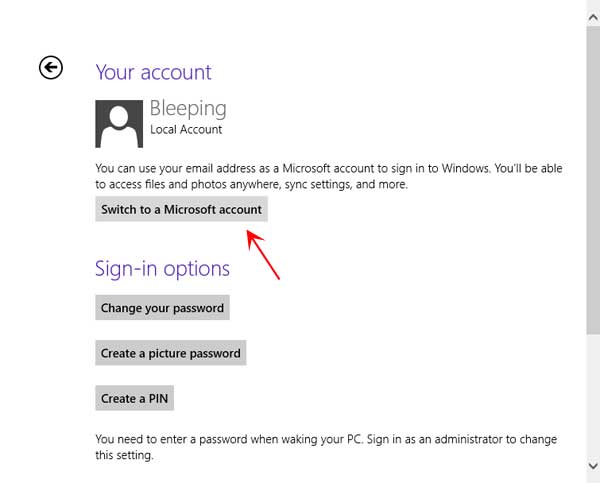 How Do I Know If I Use A Microsoft Account in Windows 10 / 8