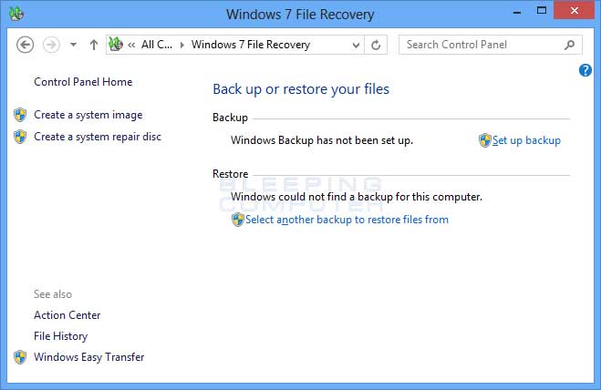 create pcs system image windows 7