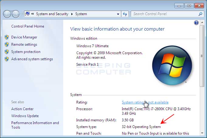 How to tell if you are running a 32-bit or 64-bit version of Windows